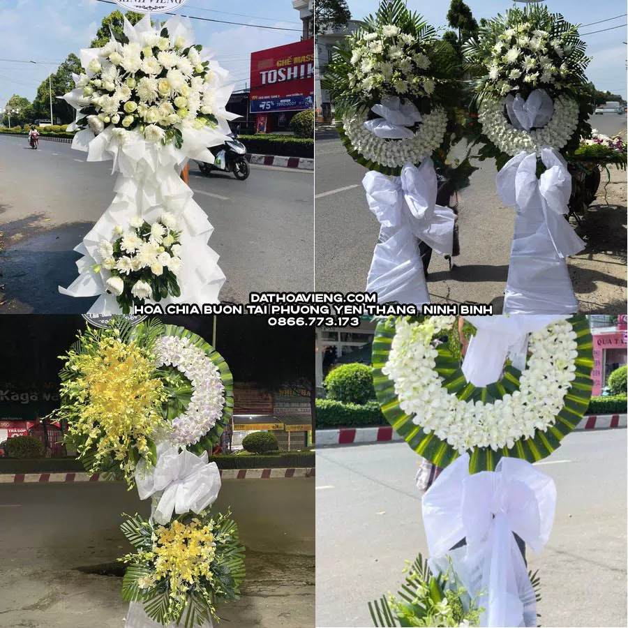 Mẫu hoa chia buồn tham khảo tại Phường Yên Thắng, Ninh Bình