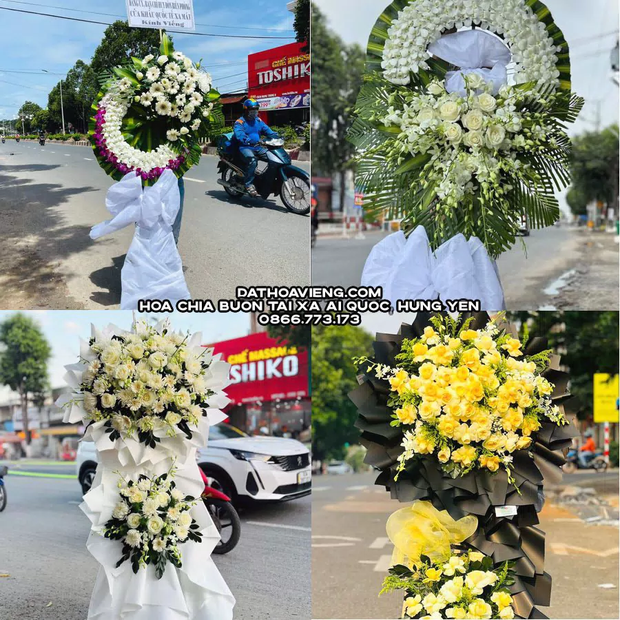 Mẫu hoa chia buồn tham khảo tại Xã Ái Quốc, Hưng Yên