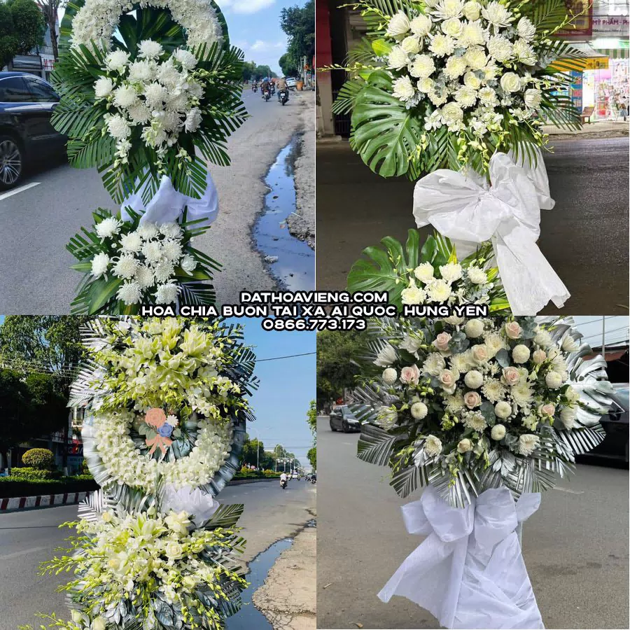 Mẫu hoa chia buồn tham khảo tại Xã Ái Quốc, Hưng Yên