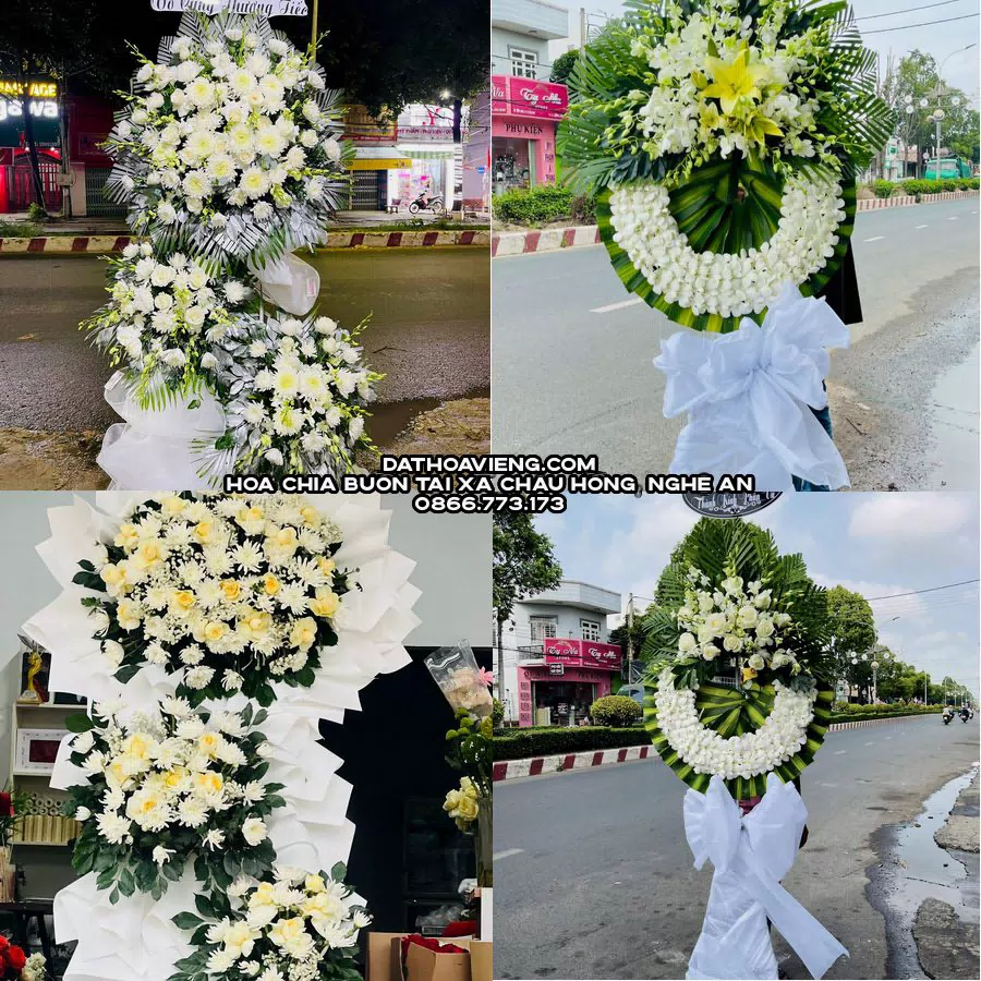 Mẫu hoa chia buồn tham khảo tại Xã Châu Hồng, Nghệ An