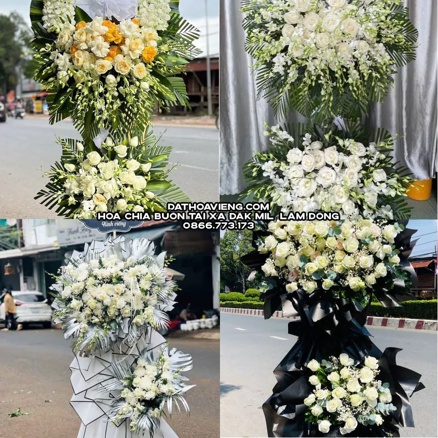 Mẫu hoa chia buồn tham khảo tại Xã Đắk Mil, Lâm Đồng