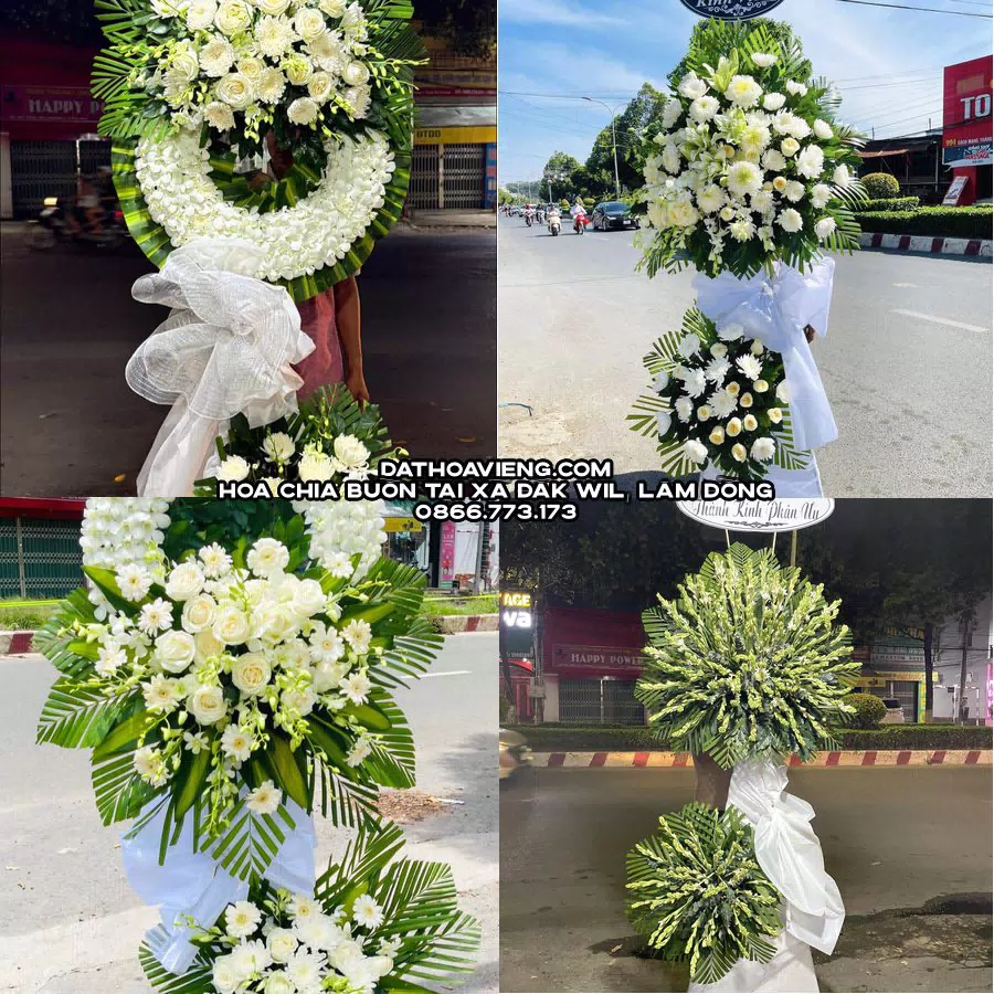 Mẫu hoa chia buồn tham khảo tại Xã Đắk Wil, Lâm Đồng