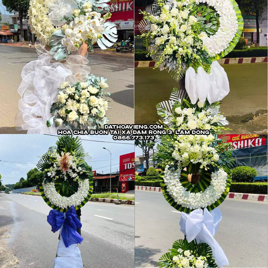Mẫu hoa chia buồn tham khảo tại Xã Đam Rông 3, Lâm Đồng