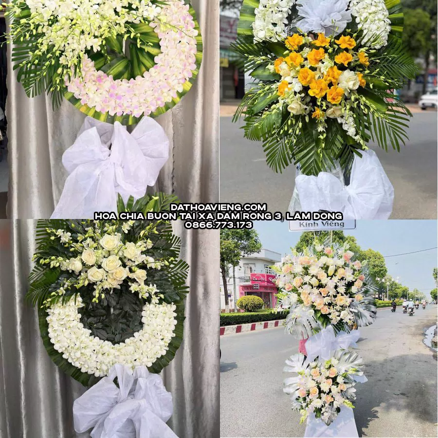 Mẫu hoa chia buồn tham khảo tại Xã Đam Rông 3, Lâm Đồng