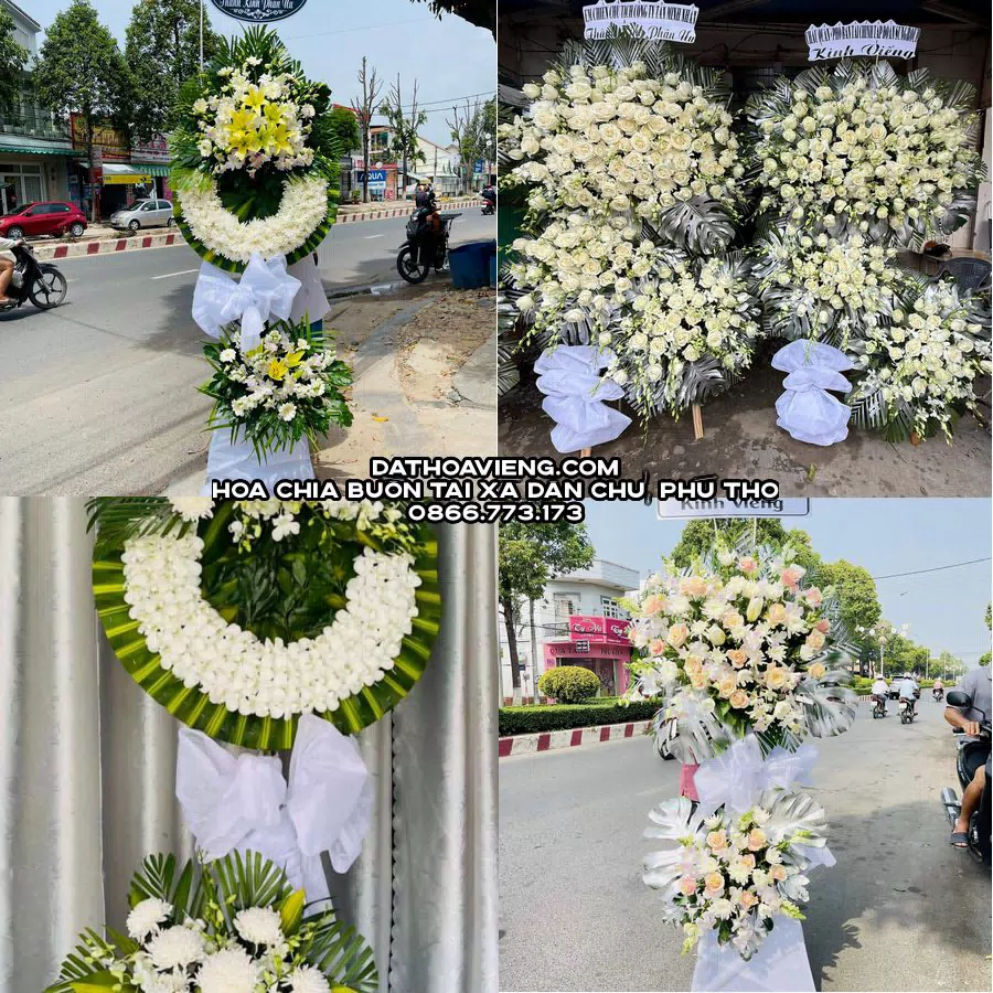 Mẫu hoa chia buồn tham khảo tại Xã Dân Chủ, Phú Thọ