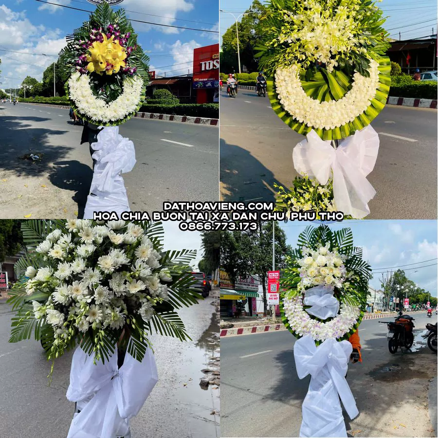 Mẫu hoa chia buồn tham khảo tại Xã Dân Chủ, Phú Thọ