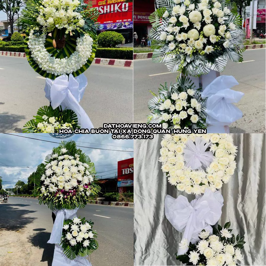 Mẫu hoa chia buồn tham khảo tại Xã Đông Quan, Hưng Yên