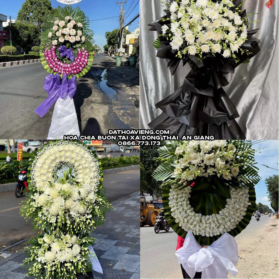Mẫu hoa chia buồn tham khảo tại Xã Đông Thái, An Giang