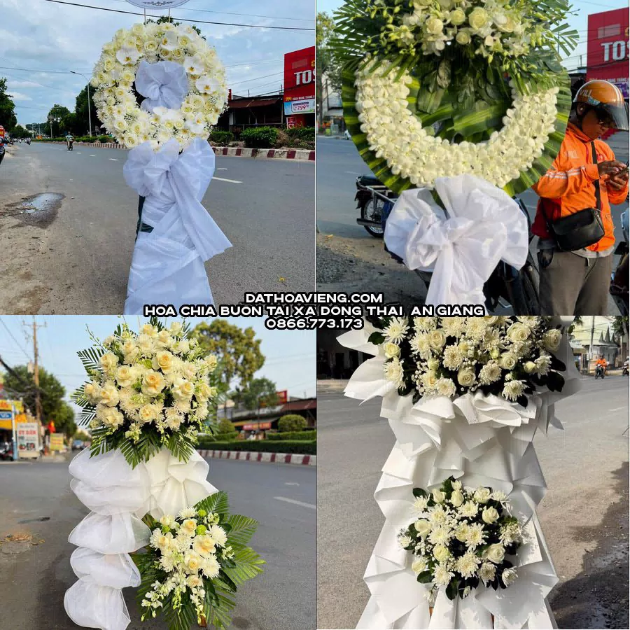 Mẫu hoa chia buồn tham khảo tại Xã Đông Thái, An Giang