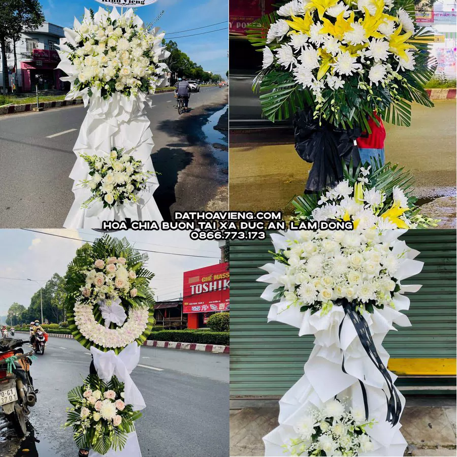 Mẫu hoa chia buồn tham khảo tại Xã Đức An, Lâm Đồng