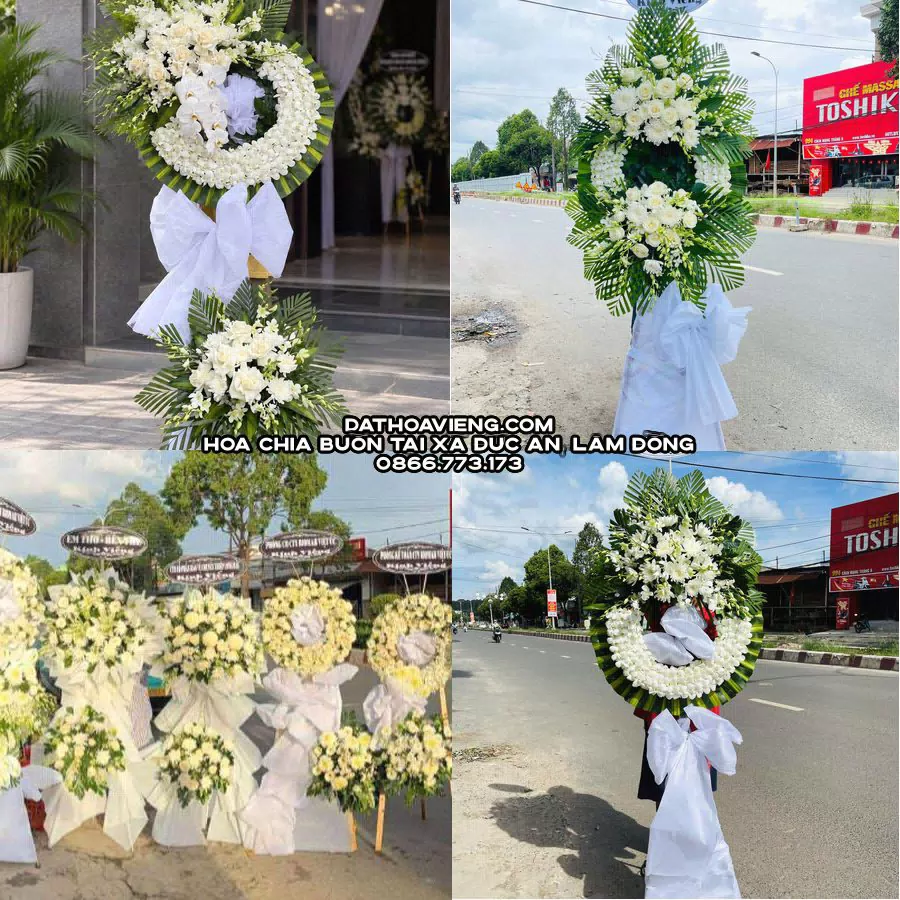 Mẫu hoa chia buồn tham khảo tại Xã Đức An, Lâm Đồng
