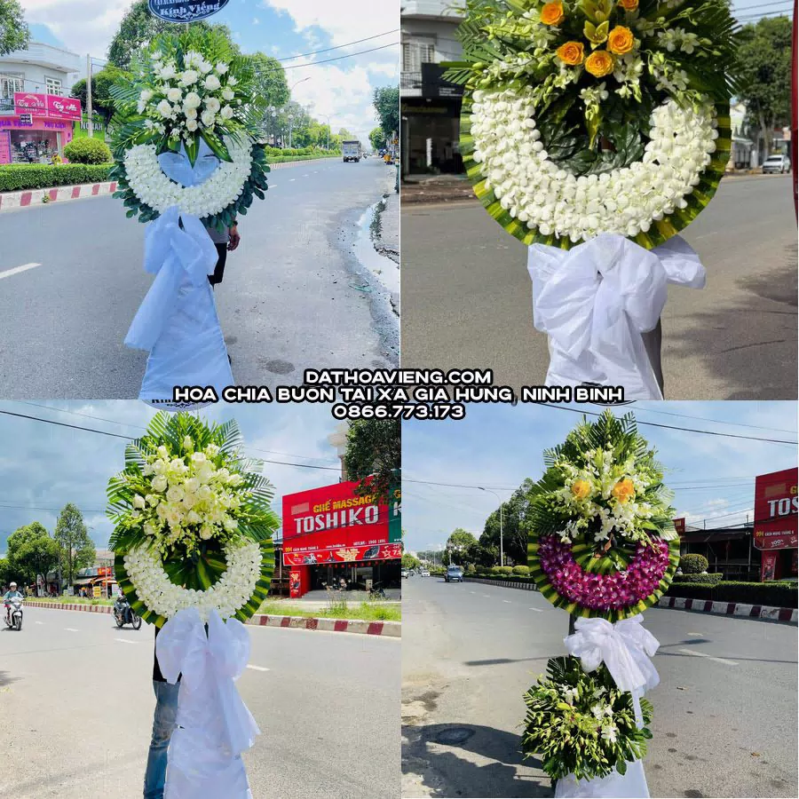 Mẫu hoa chia buồn tham khảo tại Xã Gia Hưng, Ninh Bình