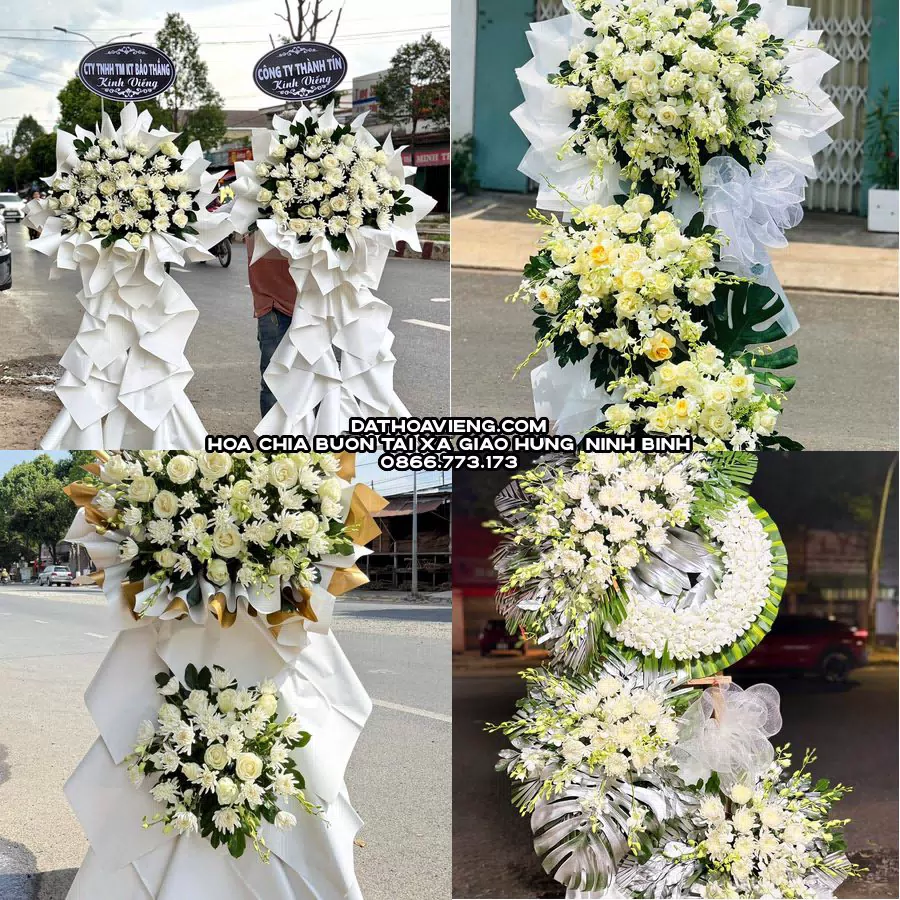 Mẫu hoa chia buồn tham khảo tại Xã Giao Hưng, Ninh Bình