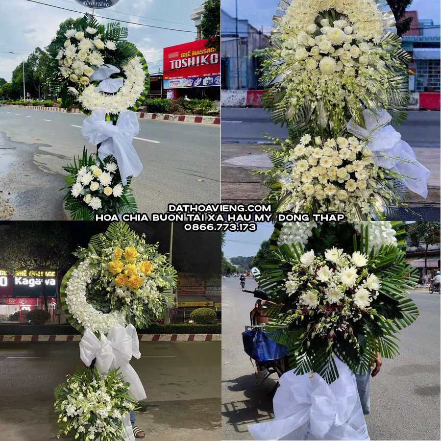 Mẫu hoa chia buồn tham khảo tại Xã Hậu Mỹ, Đồng Tháp