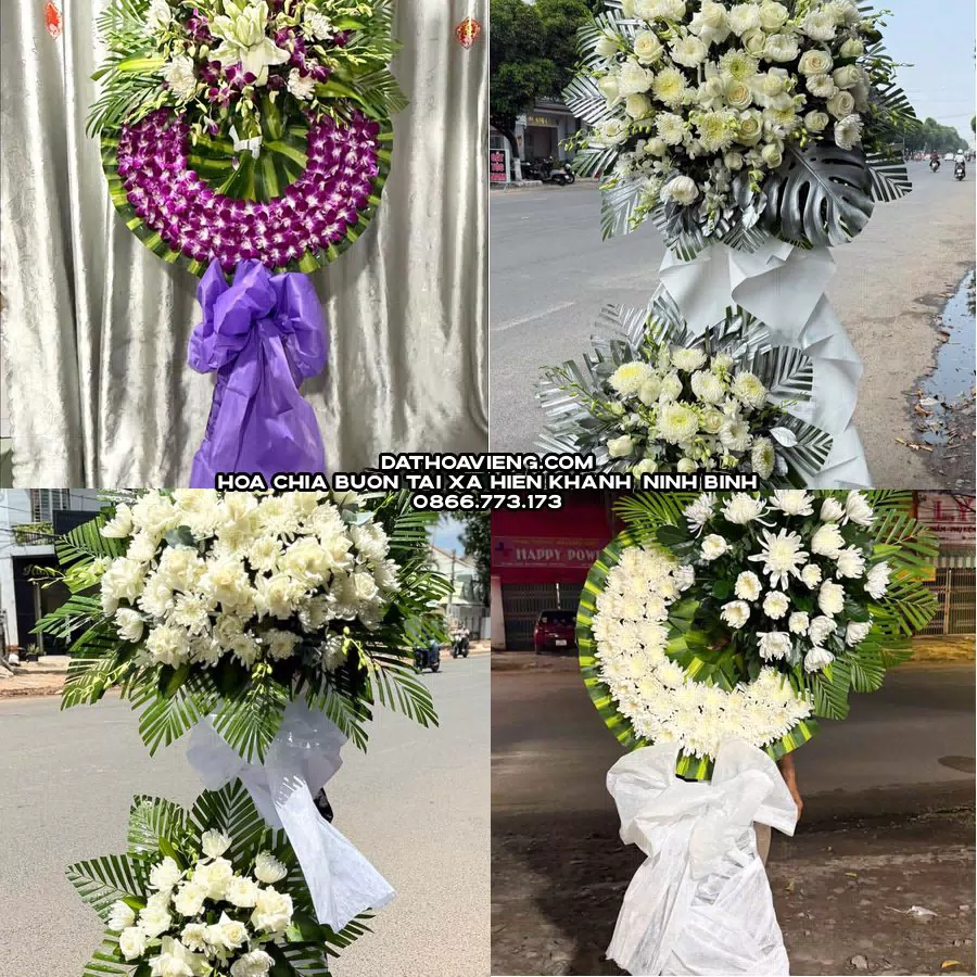 Mẫu hoa chia buồn tham khảo tại Xã Hiển Khánh, Ninh Bình