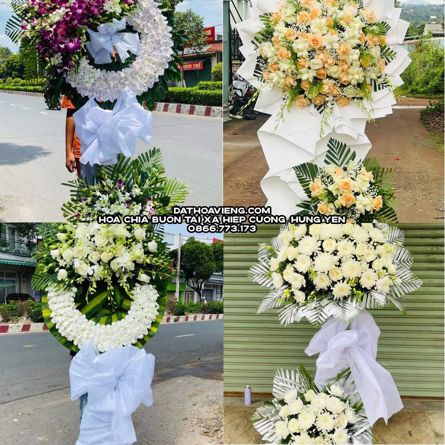 Mẫu hoa chia buồn tham khảo tại Xã Hiệp Cường, Hưng Yên
