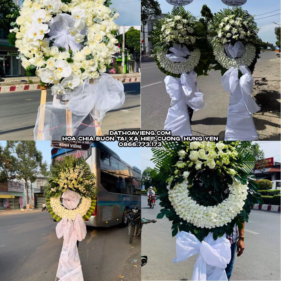 Mẫu hoa chia buồn tham khảo tại Xã Hiệp Cường, Hưng Yên