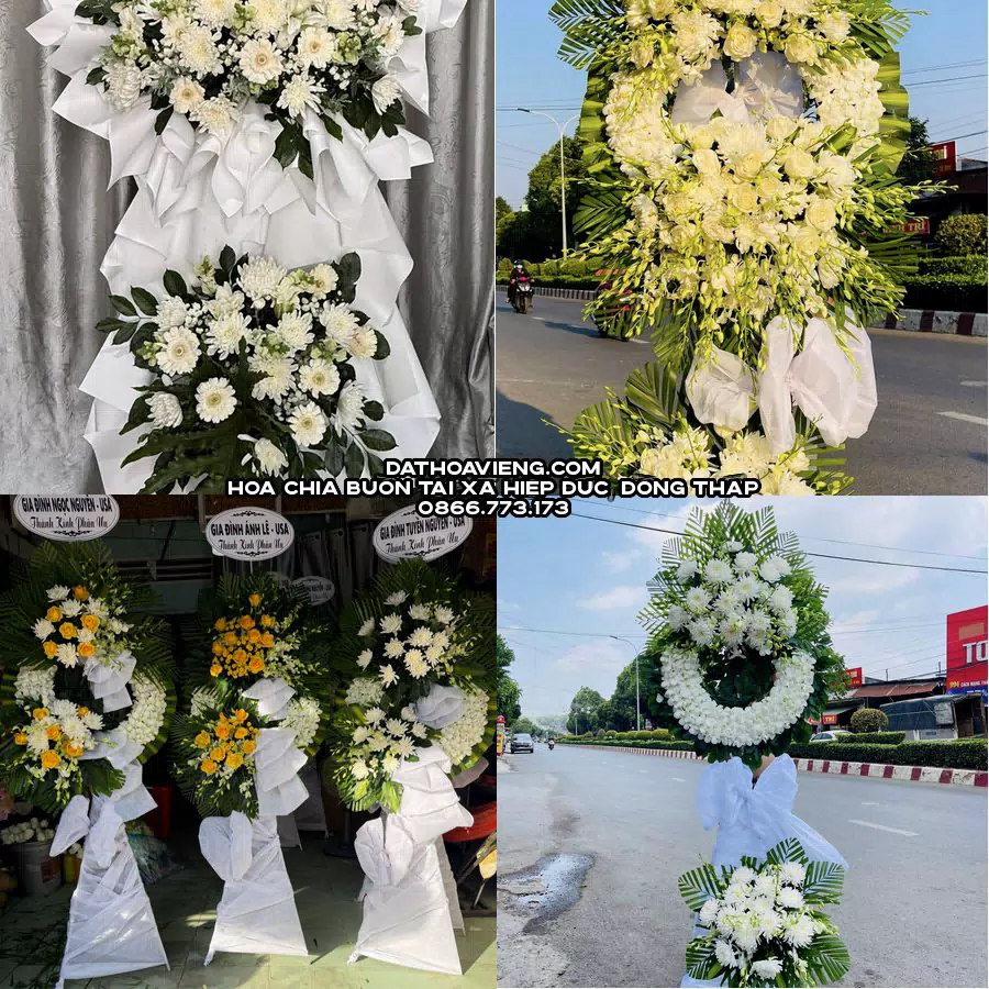 Mẫu hoa chia buồn tham khảo tại Xã Hiệp Đức, Đồng Tháp