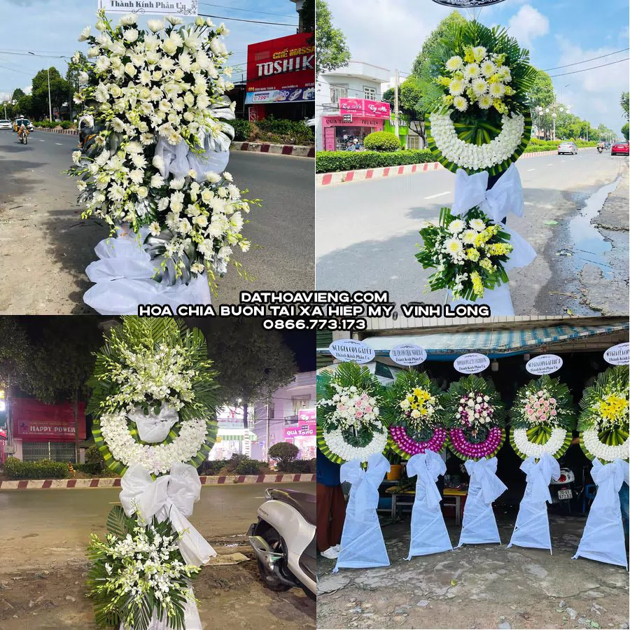 Mẫu hoa chia buồn tham khảo tại Xã Hiệp Mỹ, Vĩnh Long