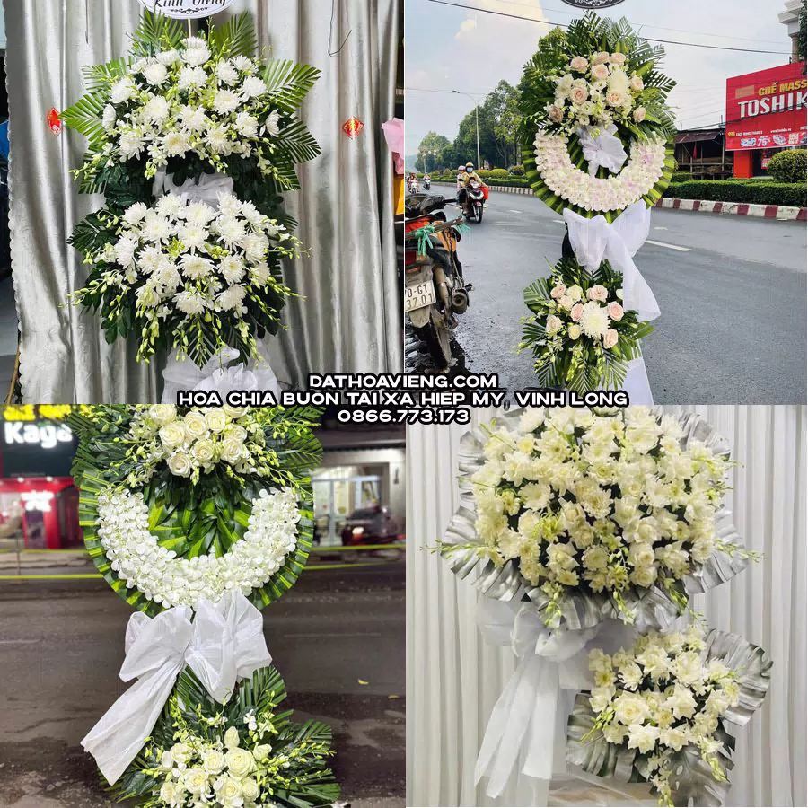 Mẫu hoa chia buồn tham khảo tại Xã Hiệp Mỹ, Vĩnh Long