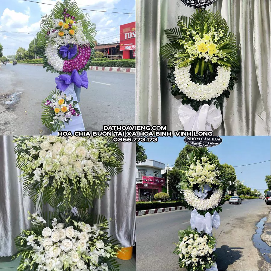 Mẫu hoa chia buồn tham khảo tại Xã Hòa Bình, Vĩnh Long
