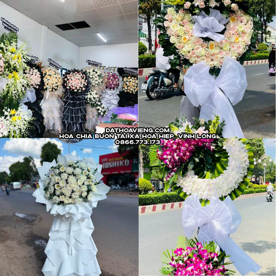 Mẫu hoa chia buồn tham khảo tại Xã Hòa Hiệp, Vĩnh Long