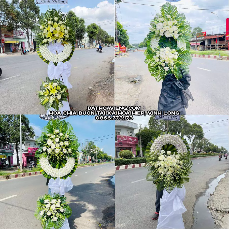 Mẫu hoa chia buồn tham khảo tại Xã Hòa Hiệp, Vĩnh Long