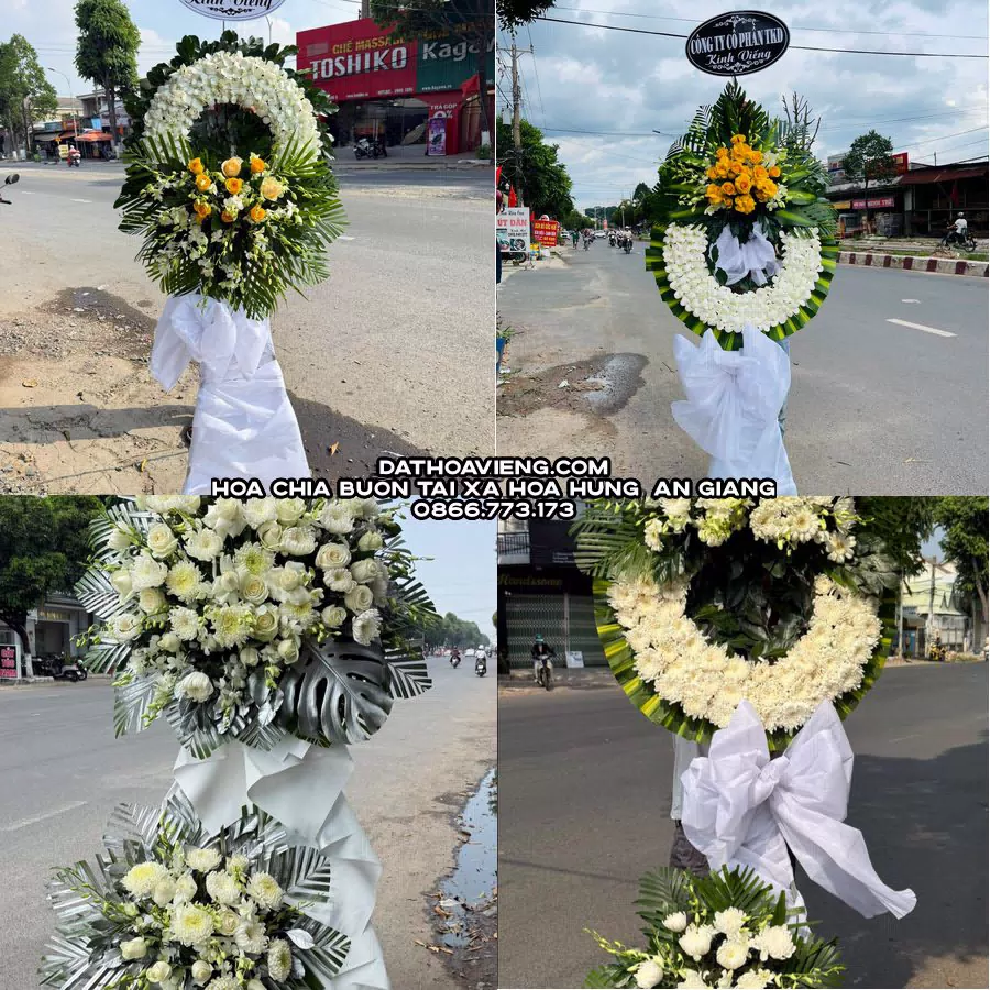 Mẫu hoa chia buồn tham khảo tại Xã Hòa Hưng, An Giang