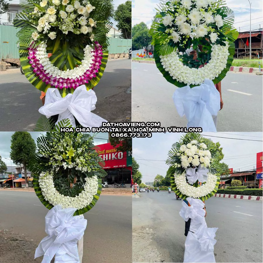 Mẫu hoa chia buồn tham khảo tại Xã Hòa Minh, Vĩnh Long