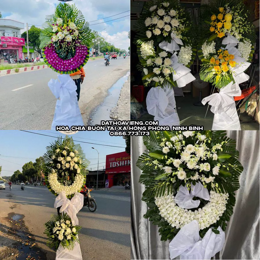 Mẫu hoa chia buồn tham khảo tại Xã Hồng Phong, Ninh Bình