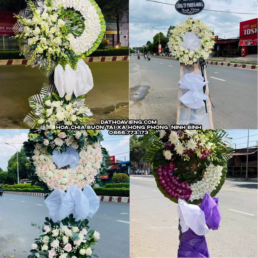 Mẫu hoa chia buồn tham khảo tại Xã Hồng Phong, Ninh Bình
