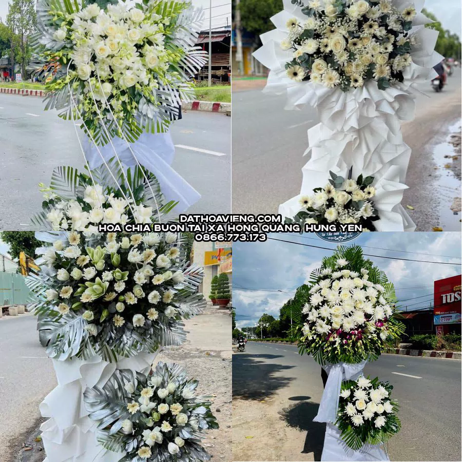 Mẫu hoa chia buồn tham khảo tại Xã Hồng Quang, Hưng Yên