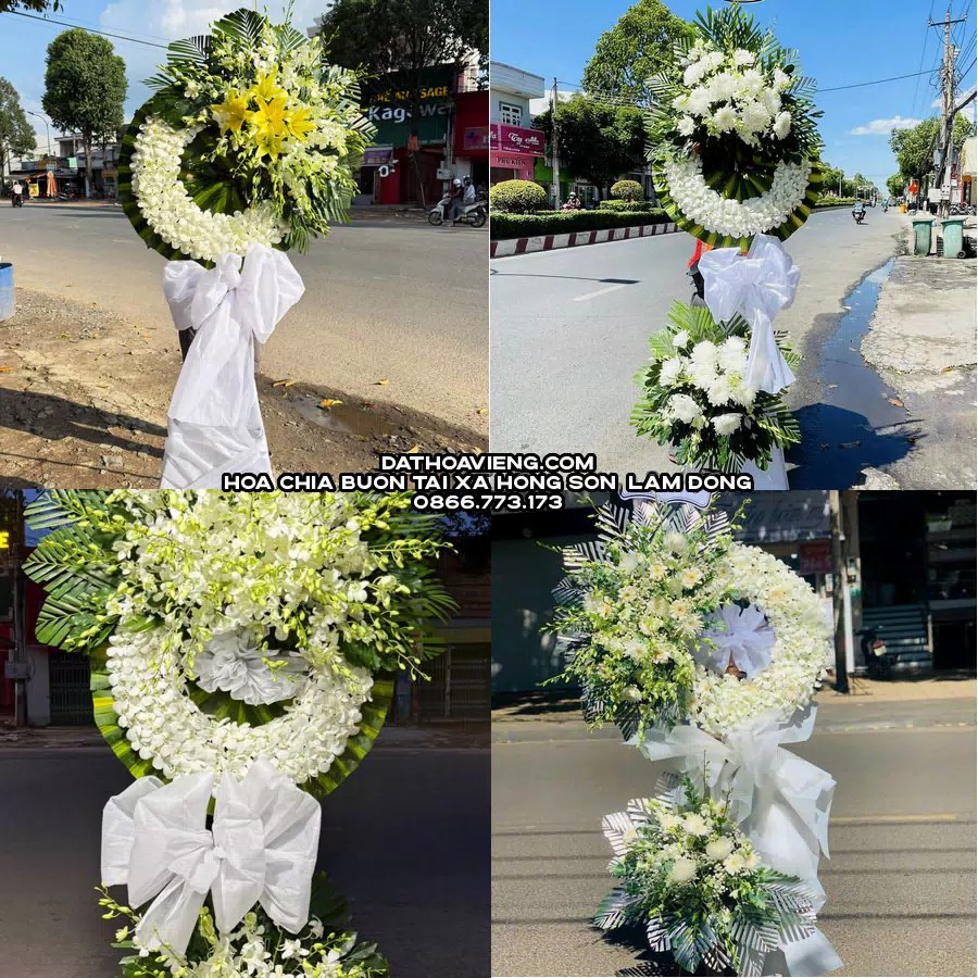 Mẫu hoa chia buồn tham khảo tại Xã Hồng Sơn, Lâm Đồng