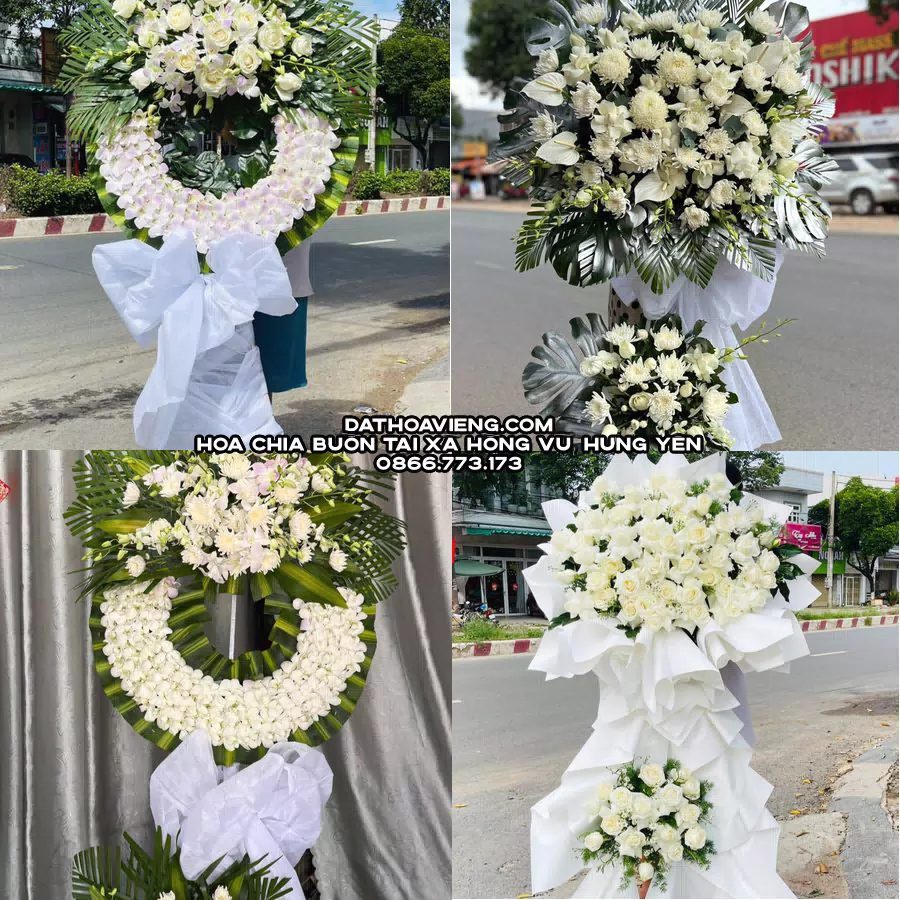 Mẫu hoa chia buồn tham khảo tại Xã Hồng Vũ, Hưng Yên