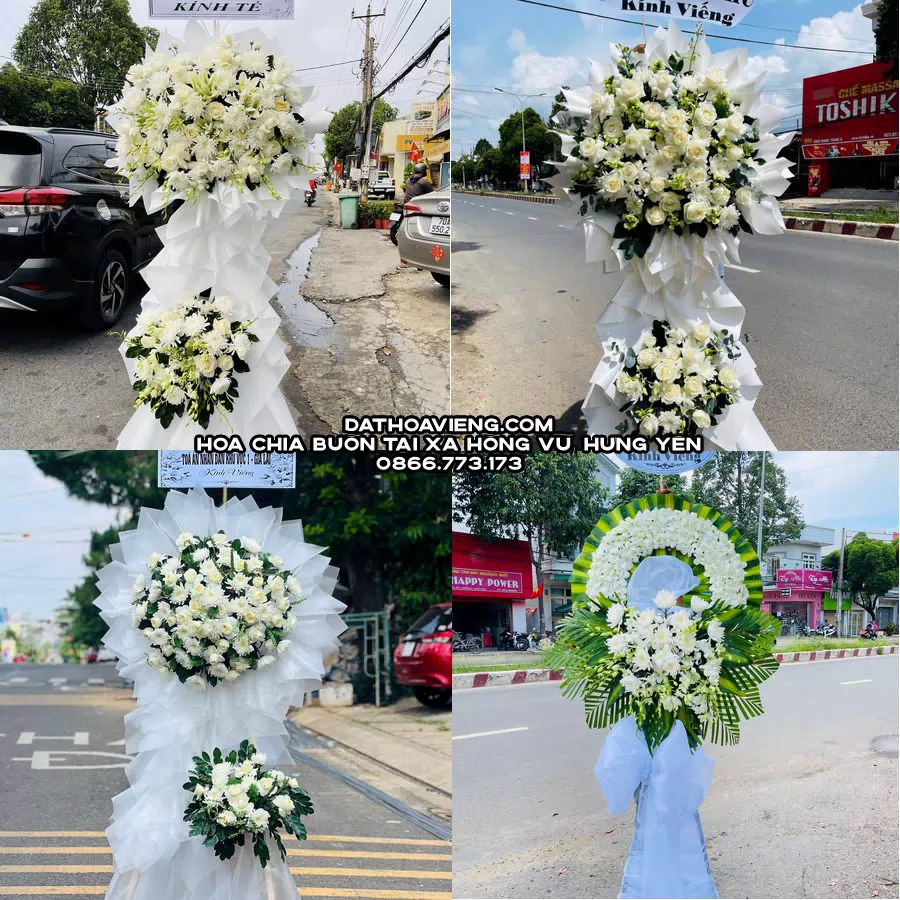 Mẫu hoa chia buồn tham khảo tại Xã Hồng Vũ, Hưng Yên