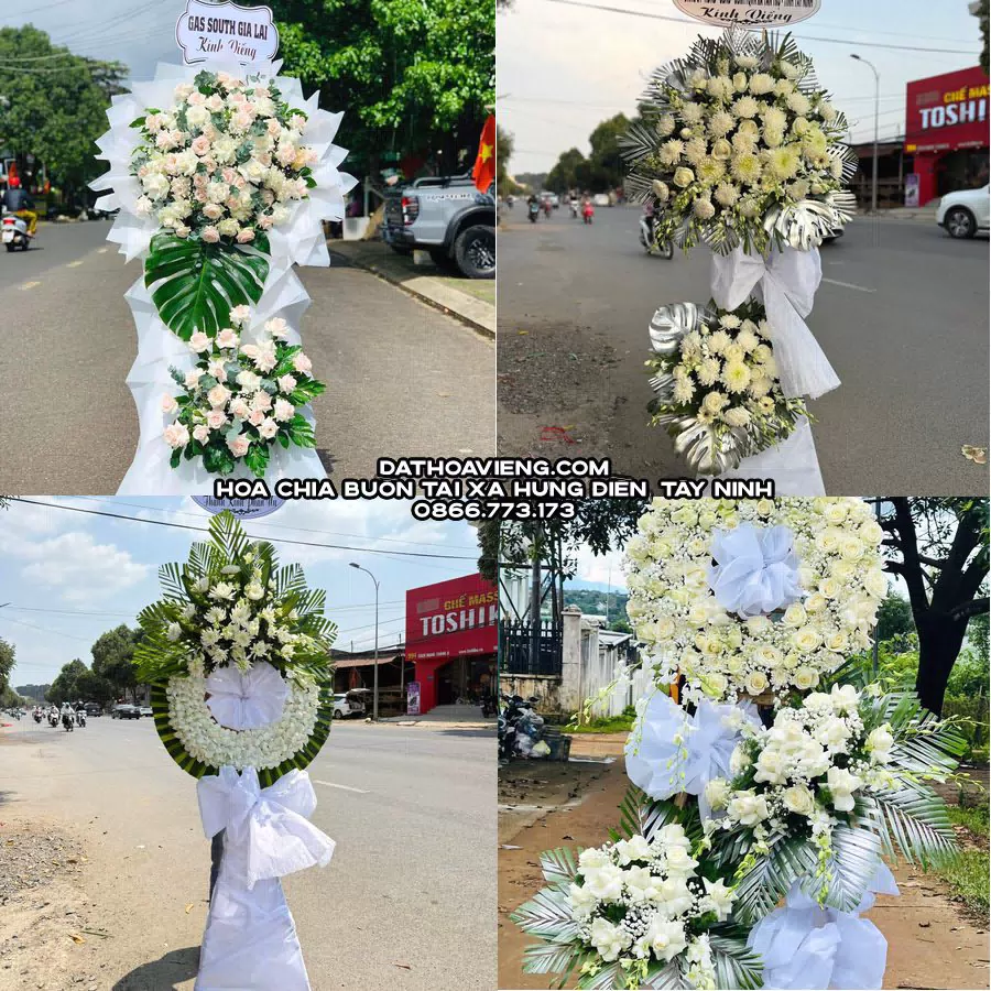 Mẫu hoa chia buồn tham khảo tại Xã Hưng Điền, Tây Ninh