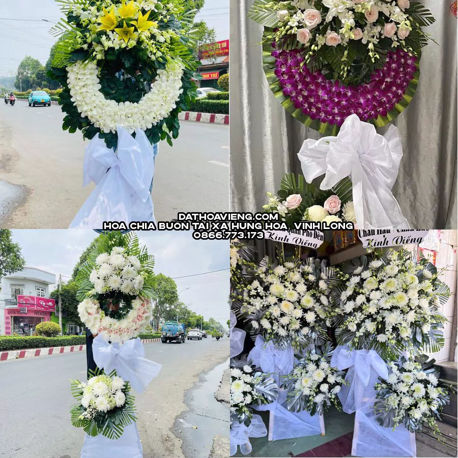 Mẫu hoa chia buồn tham khảo tại Xã Hùng Hòa, Vĩnh Long