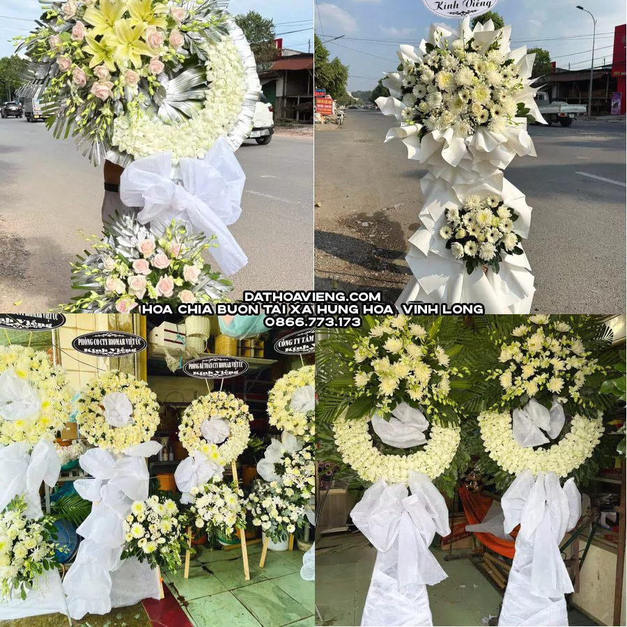 Mẫu hoa chia buồn tham khảo tại Xã Hùng Hòa, Vĩnh Long