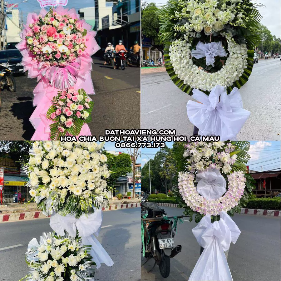 Mẫu hoa chia buồn tham khảo tại Xã Hưng Hội, Cà Mau