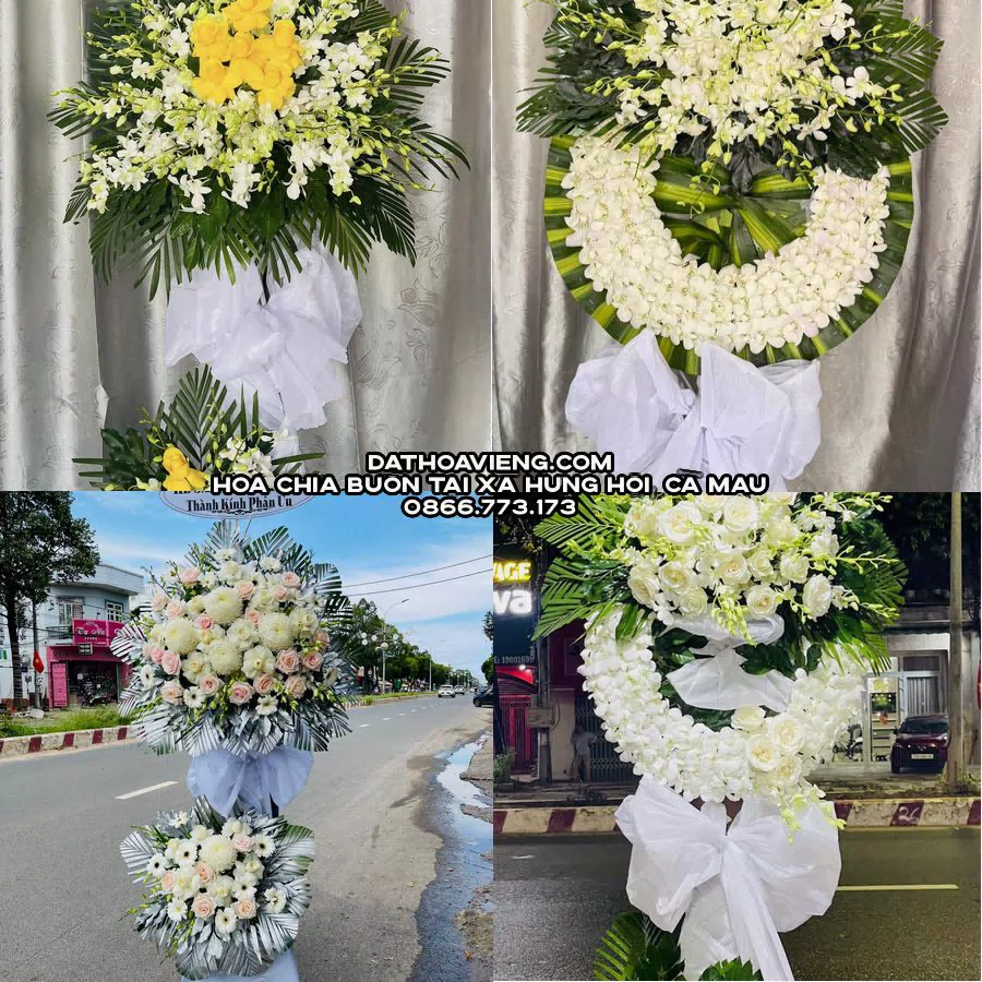 Mẫu hoa chia buồn tham khảo tại Xã Hưng Hội, Cà Mau