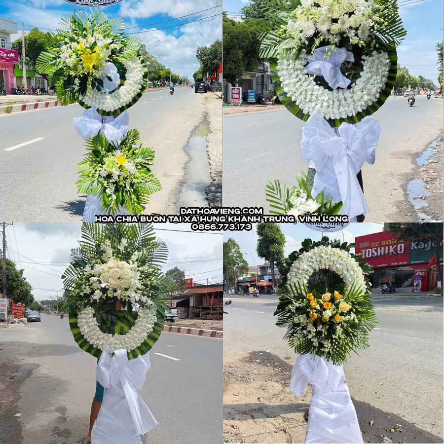 Mẫu hoa chia buồn tham khảo tại Xã Hưng Khánh Trung, Vĩnh Long