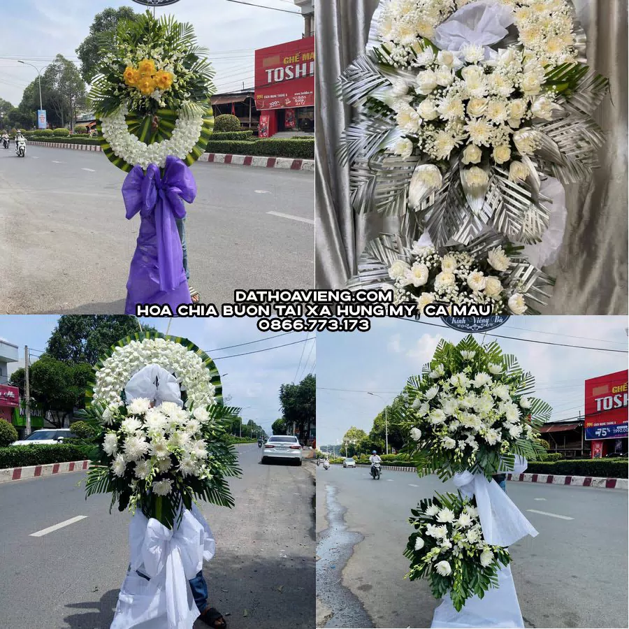 Mẫu hoa chia buồn tham khảo tại Xã Hưng Mỹ, Cà Mau