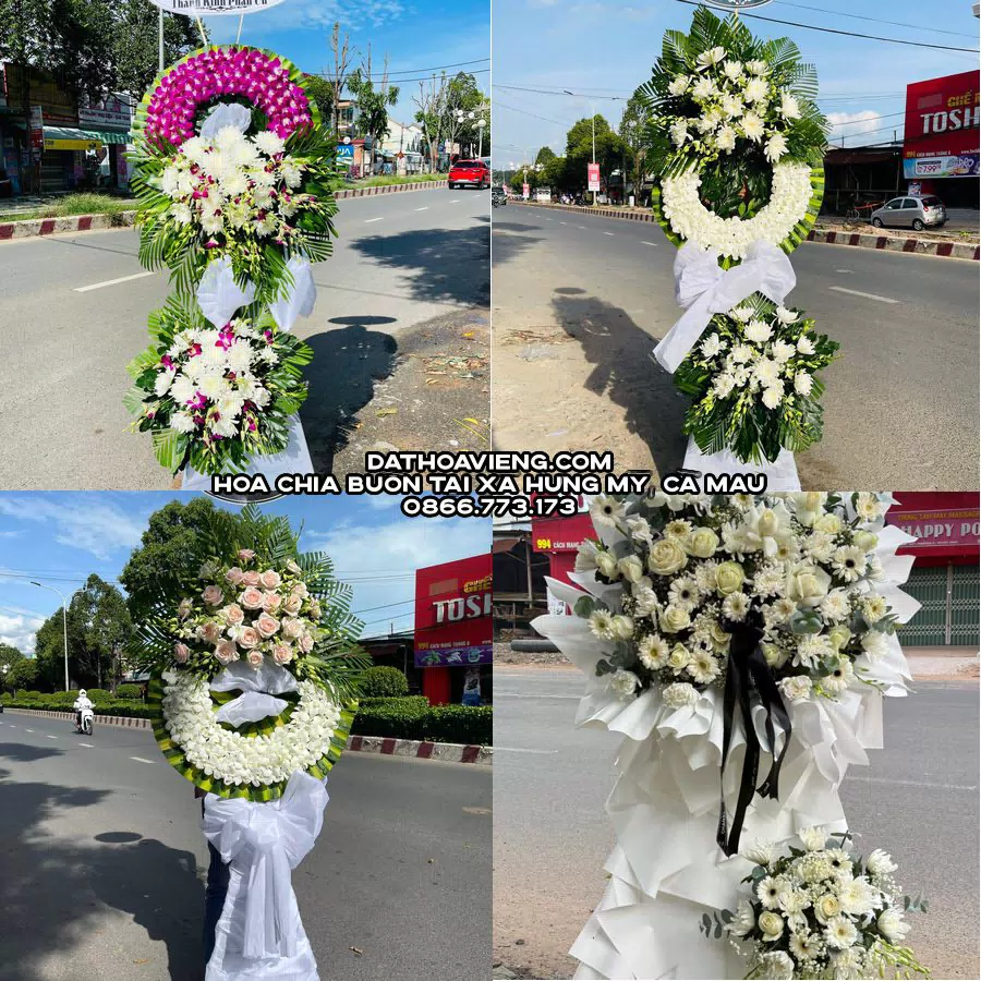 Mẫu hoa chia buồn tham khảo tại Xã Hưng Mỹ, Cà Mau