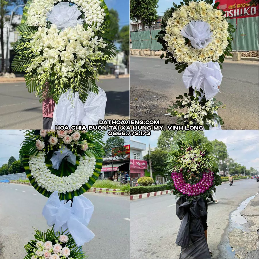 Mẫu hoa chia buồn tham khảo tại Xã Hưng Mỹ, Vĩnh Long