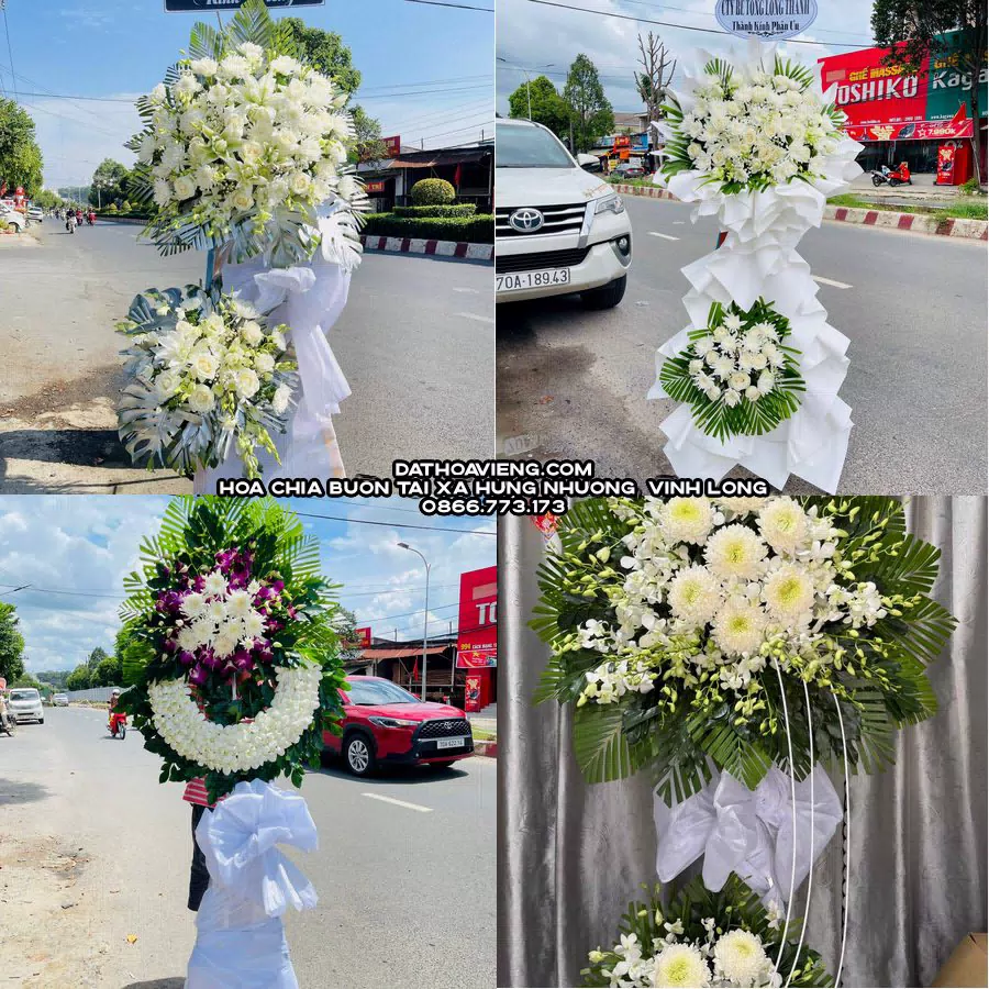 Mẫu hoa chia buồn tham khảo tại Xã Hưng Nhượng, Vĩnh Long