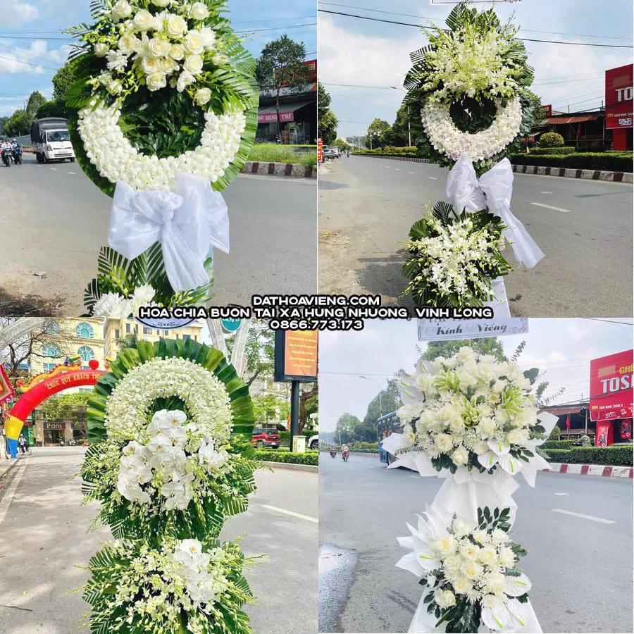 Mẫu hoa chia buồn tham khảo tại Xã Hưng Nhượng, Vĩnh Long