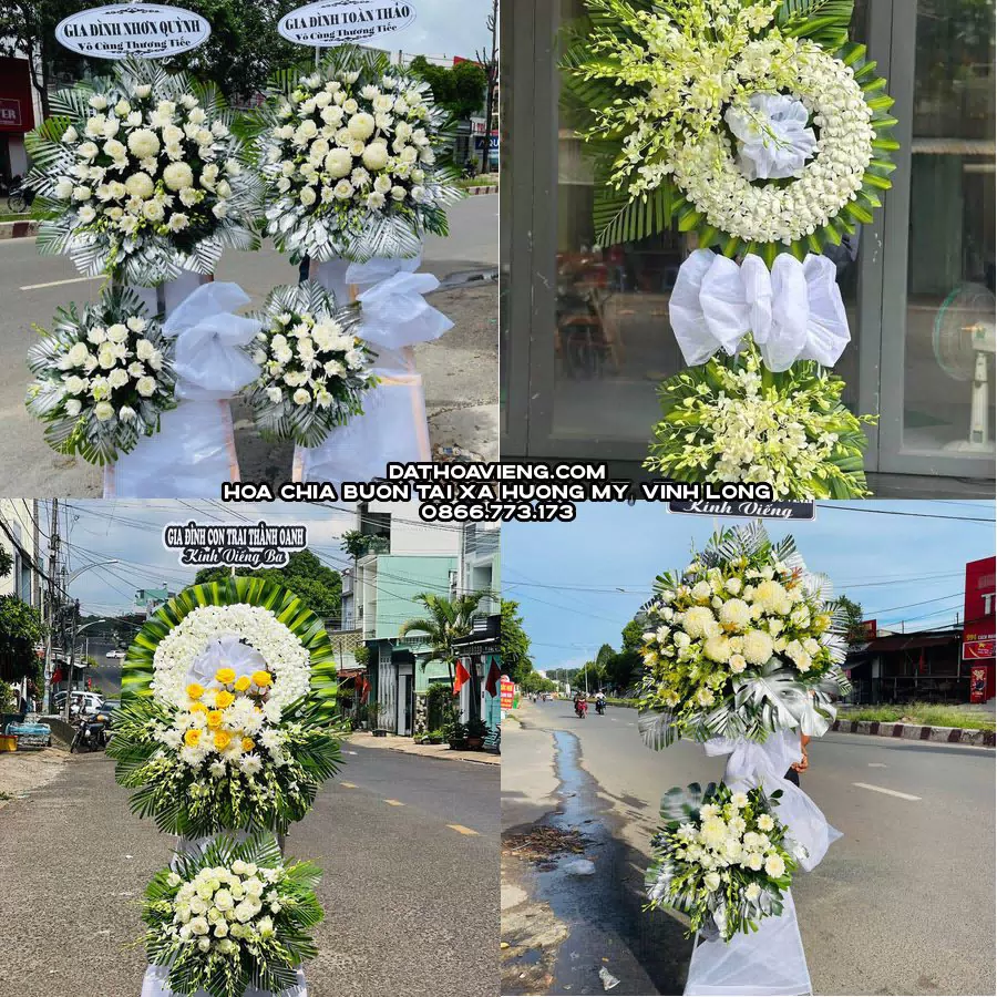 Mẫu hoa chia buồn tham khảo tại Xã Hương Mỹ, Vĩnh Long