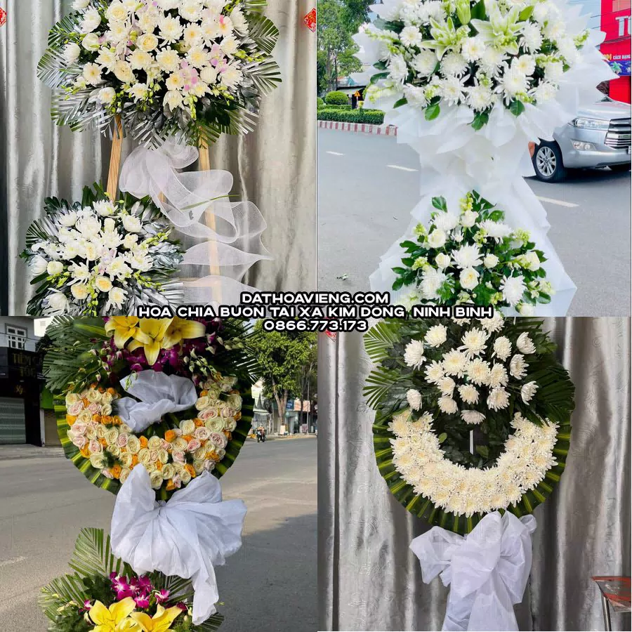 Mẫu hoa chia buồn tham khảo tại Xã Kim Đông, Ninh Bình