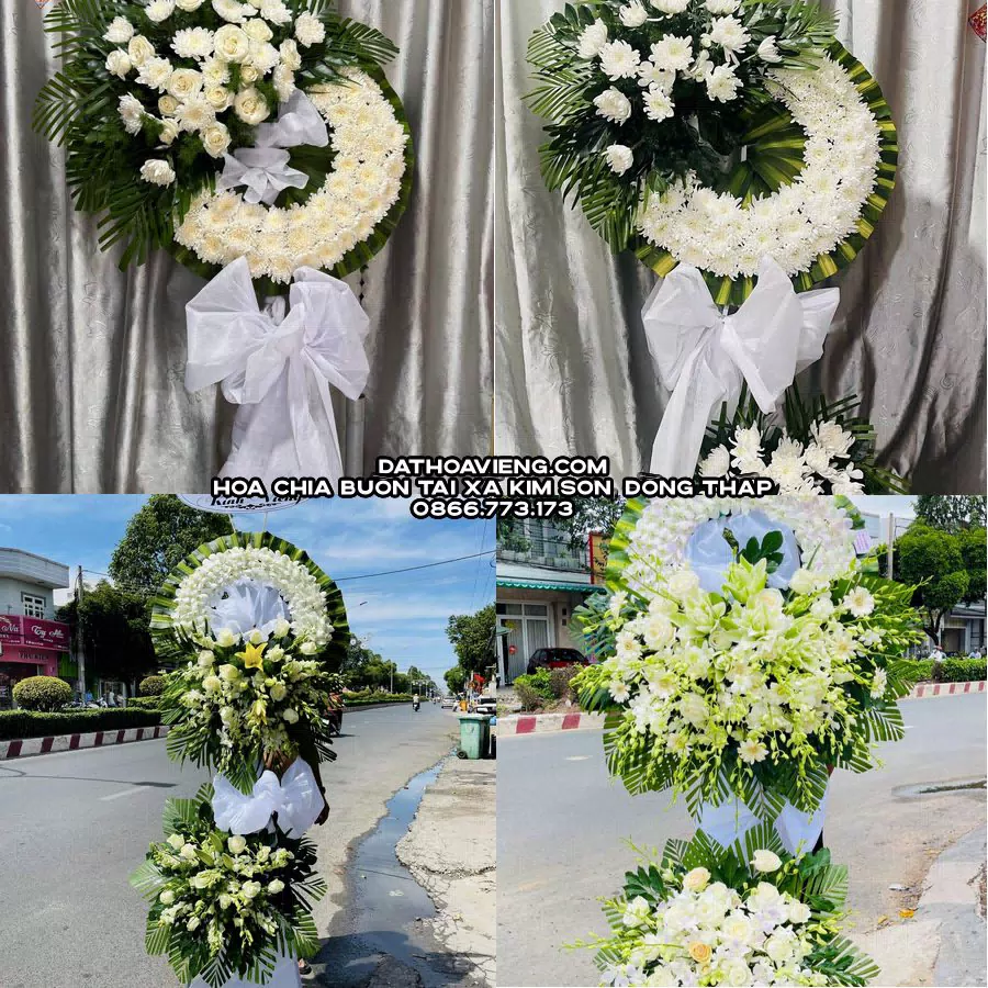 Mẫu hoa chia buồn tham khảo tại Xã Kim Sơn, Đồng Tháp