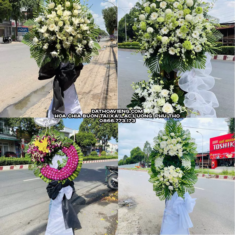 Mẫu hoa chia buồn tham khảo tại Xã Lạc Lương, Phú Thọ